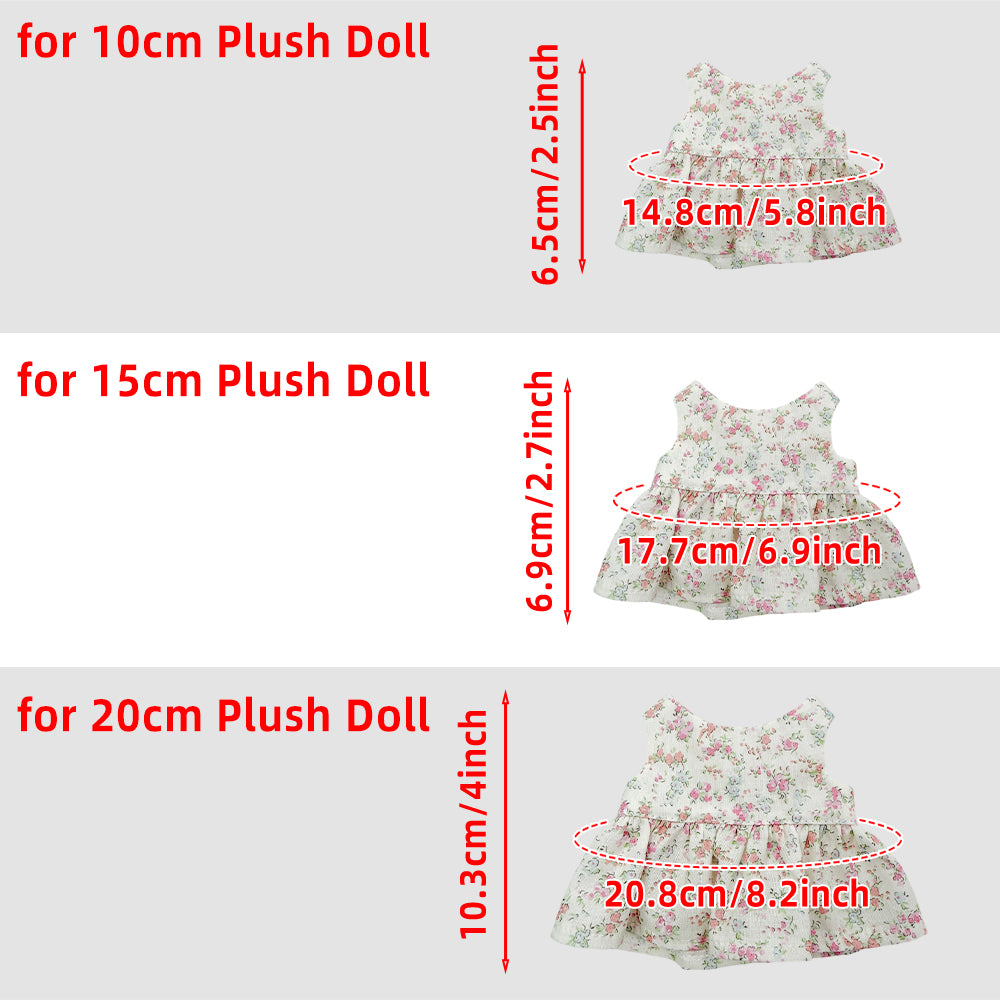 10cm 15cm 20cm Plush Doll Clothes: Floral Summer Dress – niannyyhouse