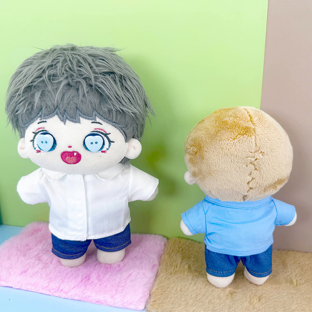 Solid Color Jeans for 10cm 15cm 20cm Plush Doll – Style A Straight / Style B Rolled Cuff | 4 Colours - Detail Image 7 of 16