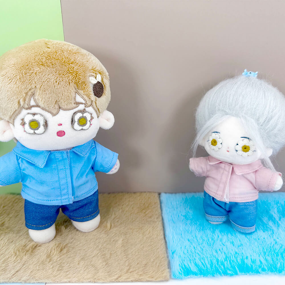 Solid Color Jeans for 10cm 15cm 20cm Plush Doll – Style A Straight / Style B Rolled Cuff | 4 Colours - Detail Image 5 of 16