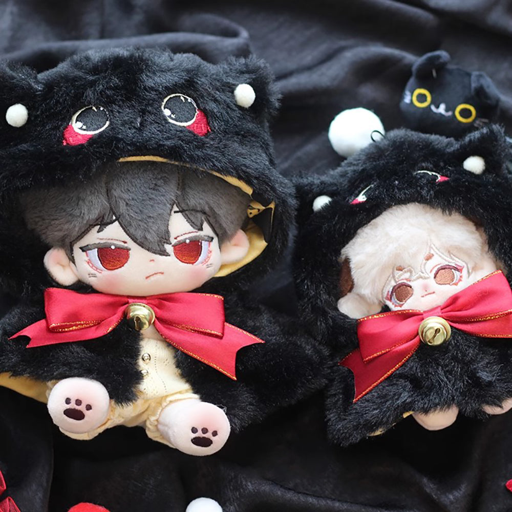niannyyhouse 10cm 20cm Plush Doll Clothes Black Cloak Cape Doll Dressu