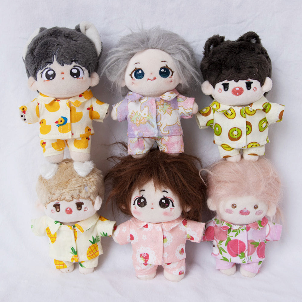 niannyyhouse 10cm Plush Doll Clothes Shirts Pants Pattern Pajama Outfi