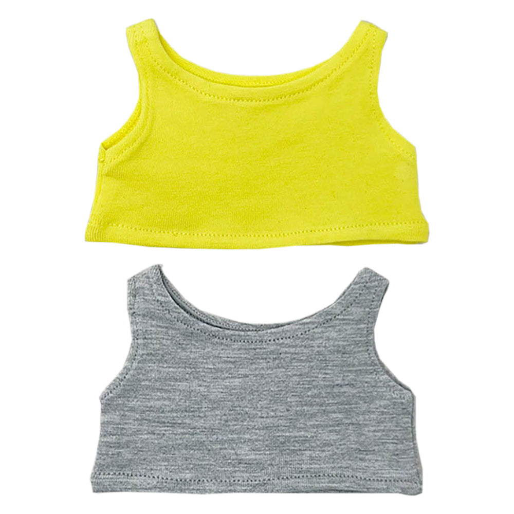 Solid Color Vest Set for 10cm 15cm 20cm Plush Doll – 2 Tank Tops