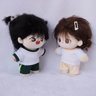 niannyyhouse 10cm 15cm 20cm Plush Doll Clothes Contrast T-shirt Pants Sportswear Set Soft Stuffed Plush Toy Dress Up Accessories - view 2
