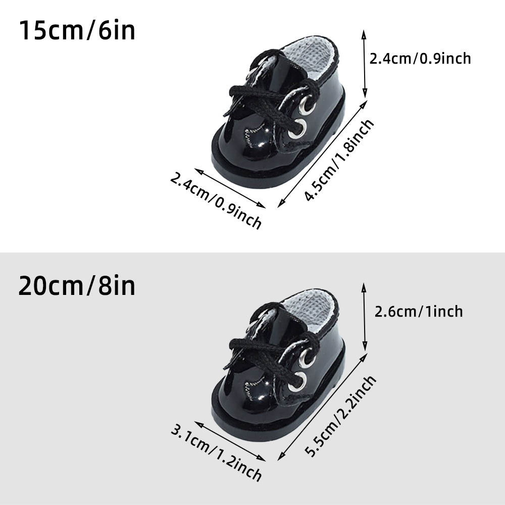 Leather Shoes for 15cm 20cm Plush Doll - 4 Colors | Stand-Friendly Design