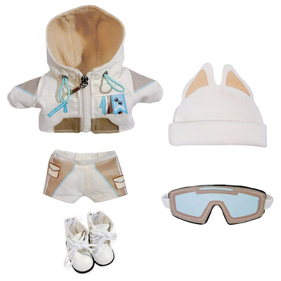 10cm 20cm Plush Doll Ski Suit, Goggles & Boots 5-Piece Set