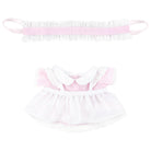 Simple Maid Uniform Set for 20cm Plush Doll - 3-Piece with Apron - Pink - niannyyhouse