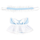 Simple Maid Uniform Set for 20cm Plush Doll - 3-Piece with Apron - Blue - niannyyhouse