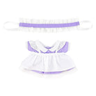 Simple Maid Uniform Set for 20cm Plush Doll - 3-Piece with Apron - Purple - niannyyhouse
