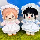 Simple Maid Uniform Set for 20cm Plush Doll - 3-Piece with Apron - Detail View 2 - niannyyhouse