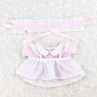Simple Maid Uniform Set for 20cm Plush Doll - 3-Piece with Apron - Main View - niannyyhouse