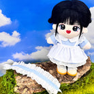 Simple Maid Uniform Set for 20cm Plush Doll - 3-Piece with Apron - Detail View 7 - niannyyhouse