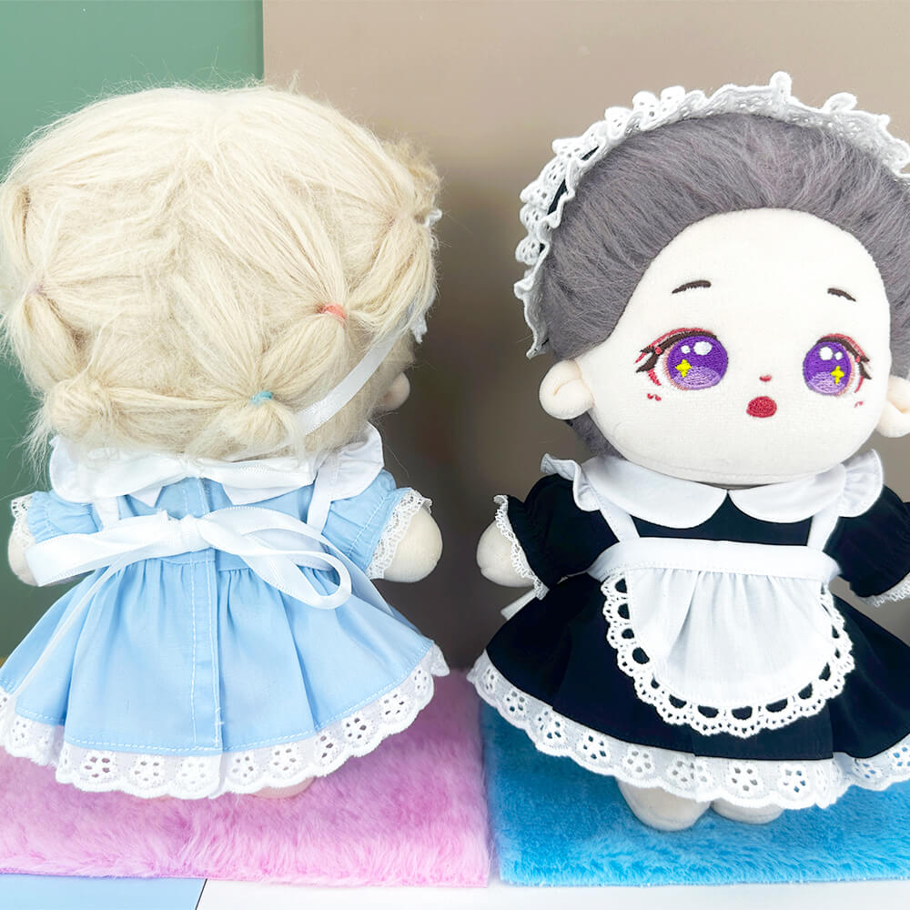 Maid Uniform Set for 20cm Plush Doll - 3-Piece with Apron doll clothes