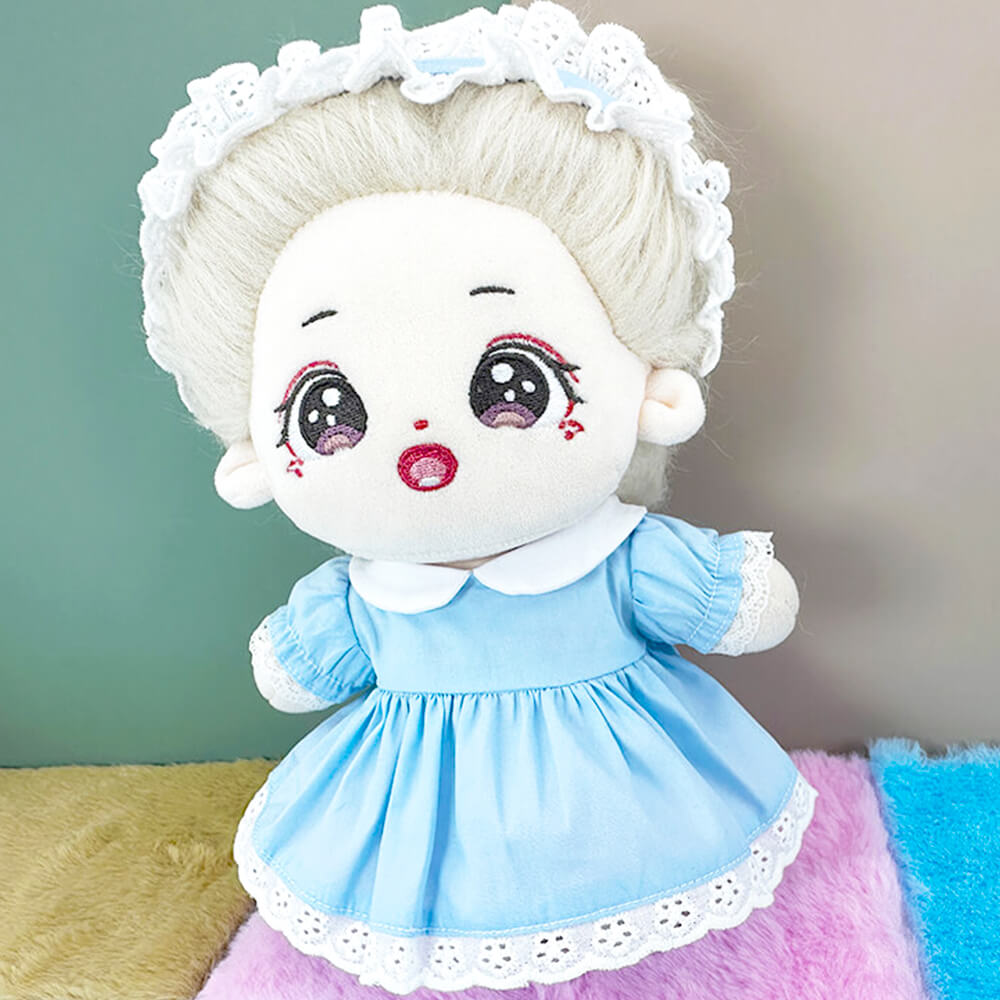 Maid Uniform Set for 20cm Plush Doll - 3-Piece with Apron doll clothes