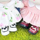 Heart Shaped Bow Leather Shoes for 20cm Plush Doll - 5.5cm Stand-Friendly doll clothes