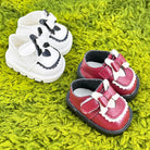 Heart Shaped Bow Leather Shoes for 20cm Plush Doll - 5.5cm Stand-Friendly doll clothes