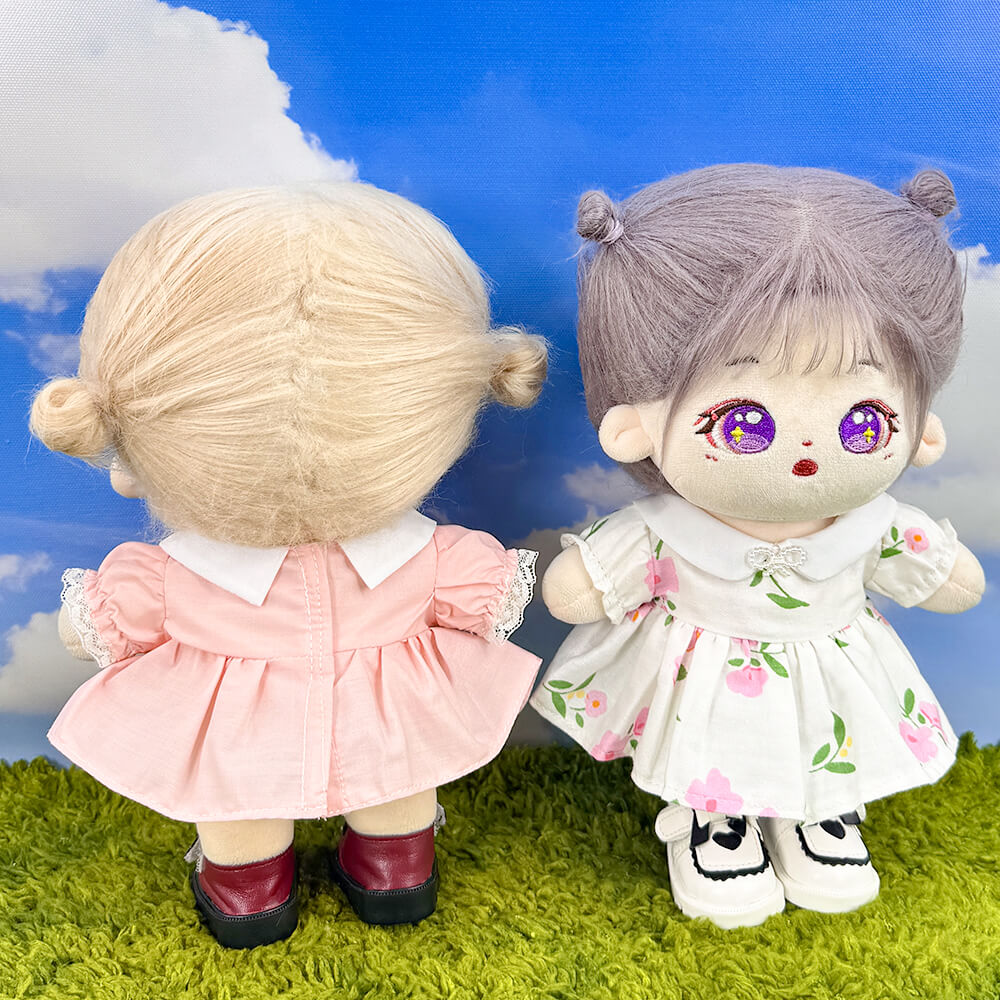 Heart Shaped Bow Leather Shoes for 20cm Plush Doll - 5.5cm Stand-Friendly doll clothes