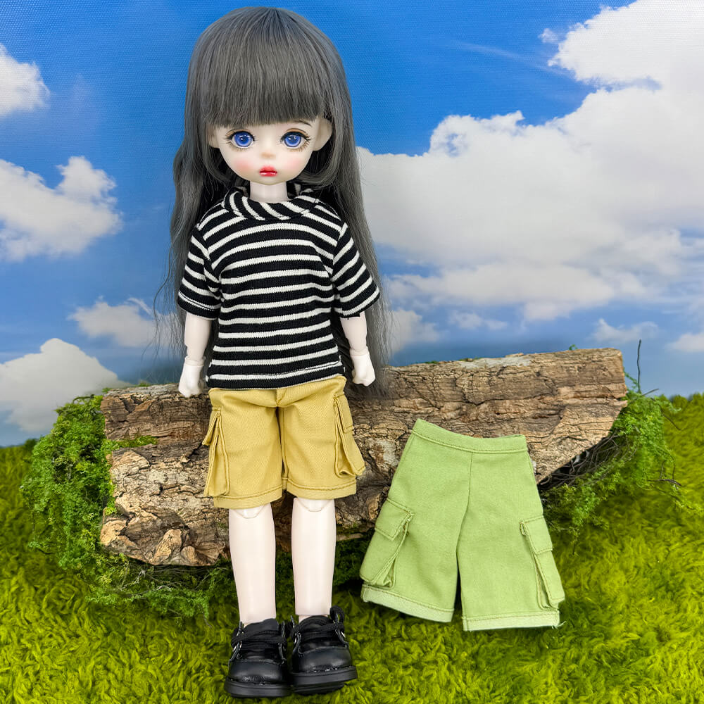 niannyyhouse 1/6 BJD Doll Cargo Shorts Casual Pocket Pants - Main Product View | niannyyhouse