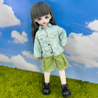 niannyyhouse 1/6 BJD Doll Denim Jacket Casual Streetwear Coat - Detail Showcase Angle 11 | niannyyhouse