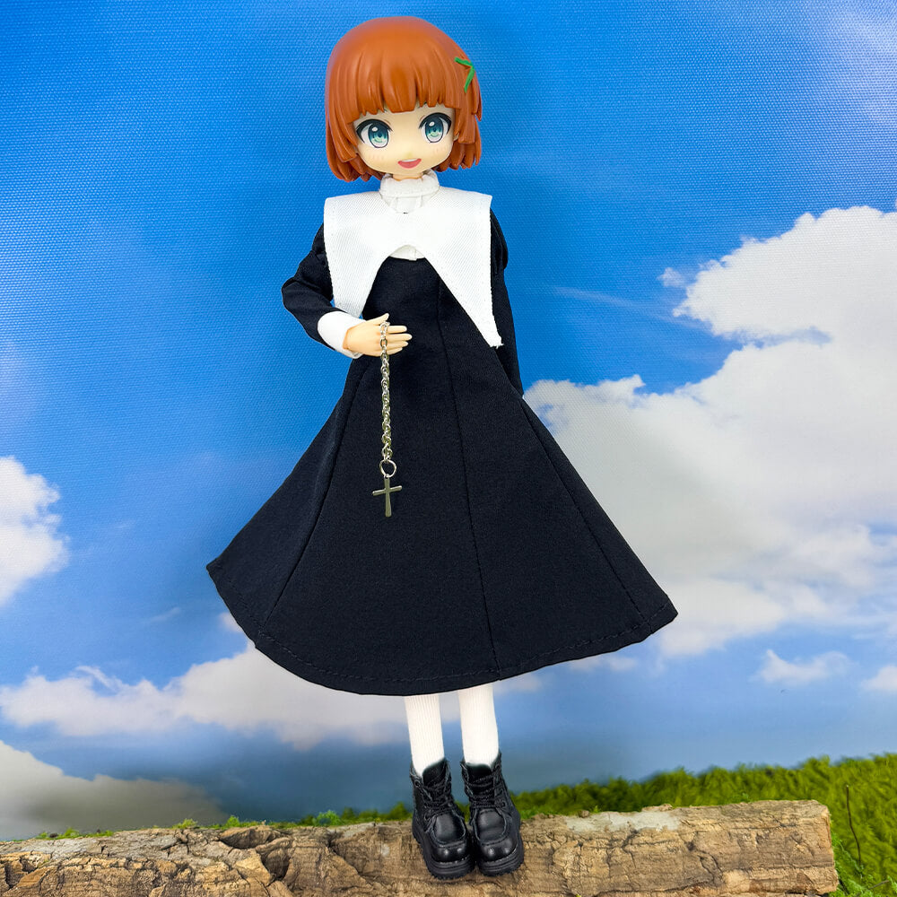 niannyyhouse Doll Clothes Nun Outfit for OB22 OB24 Action Figure Dress