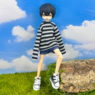 niannyyhouse OB22 OB24 Doll Striped T-Shirt & Denim Shorts Casual Outfit Set - Detail Showcase 9 | niannyyhouse