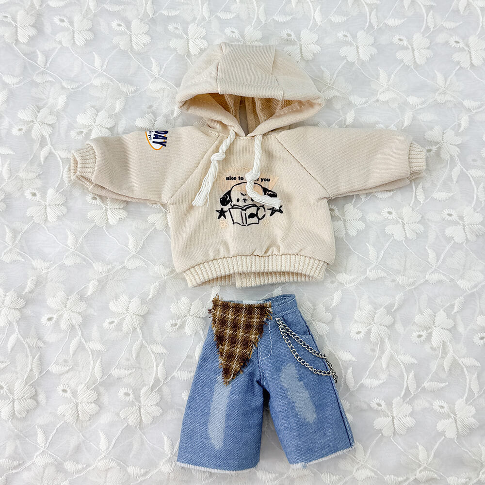 1/8 BJD Hoodie & Denim Shorts: 2-Piece Casual Outfit Set – niannyyhouse
