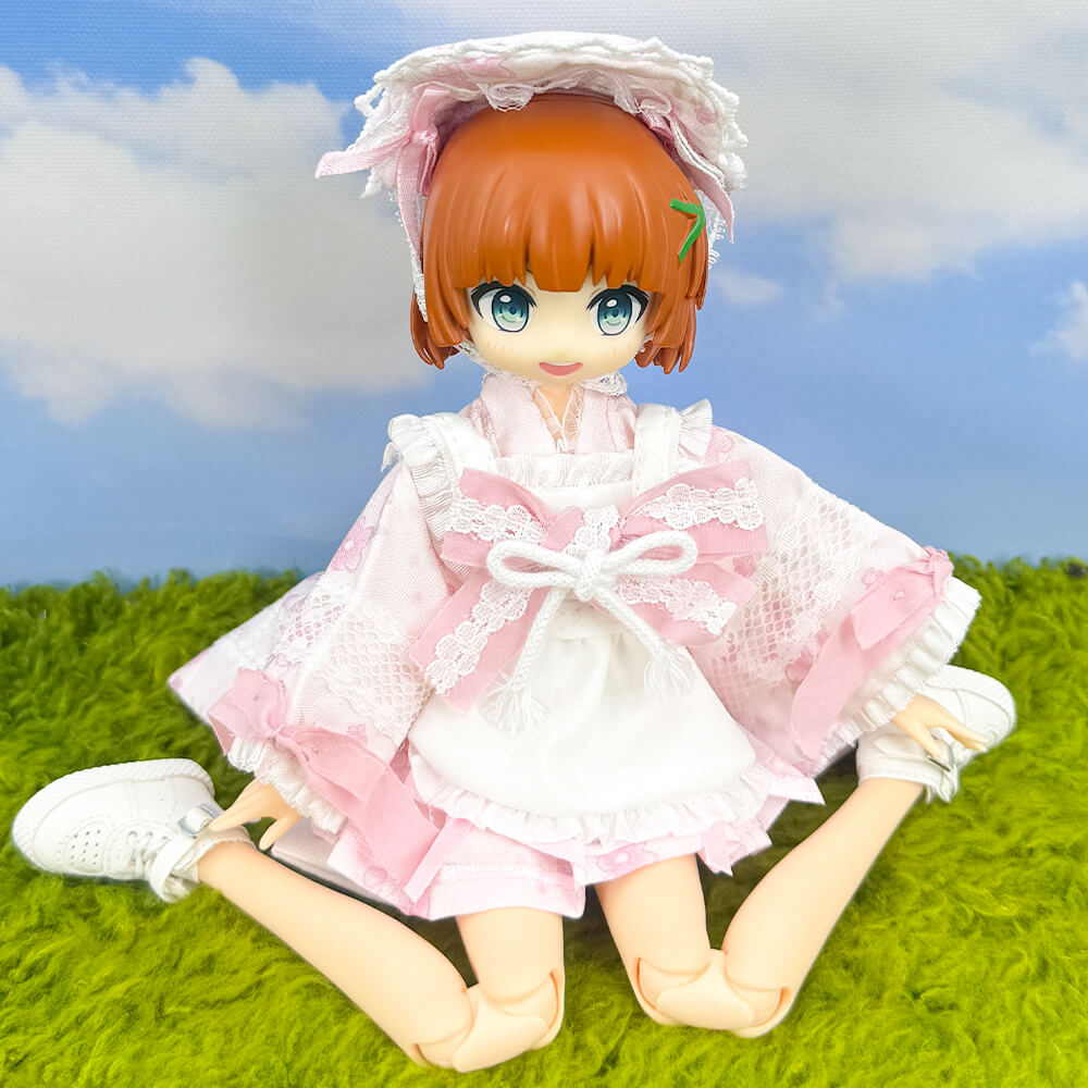 niannyyhouse OB22 OB24 Doll Pink Yukata Kimono Outfit 4-Piece Set - Detail Showcase 10 | niannyyhouse