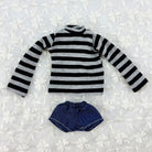 niannyyhouse OB22 OB24 Doll Striped T-Shirt & Denim Shorts Casual Outfit Set - Detail Showcase 11 | niannyyhouse