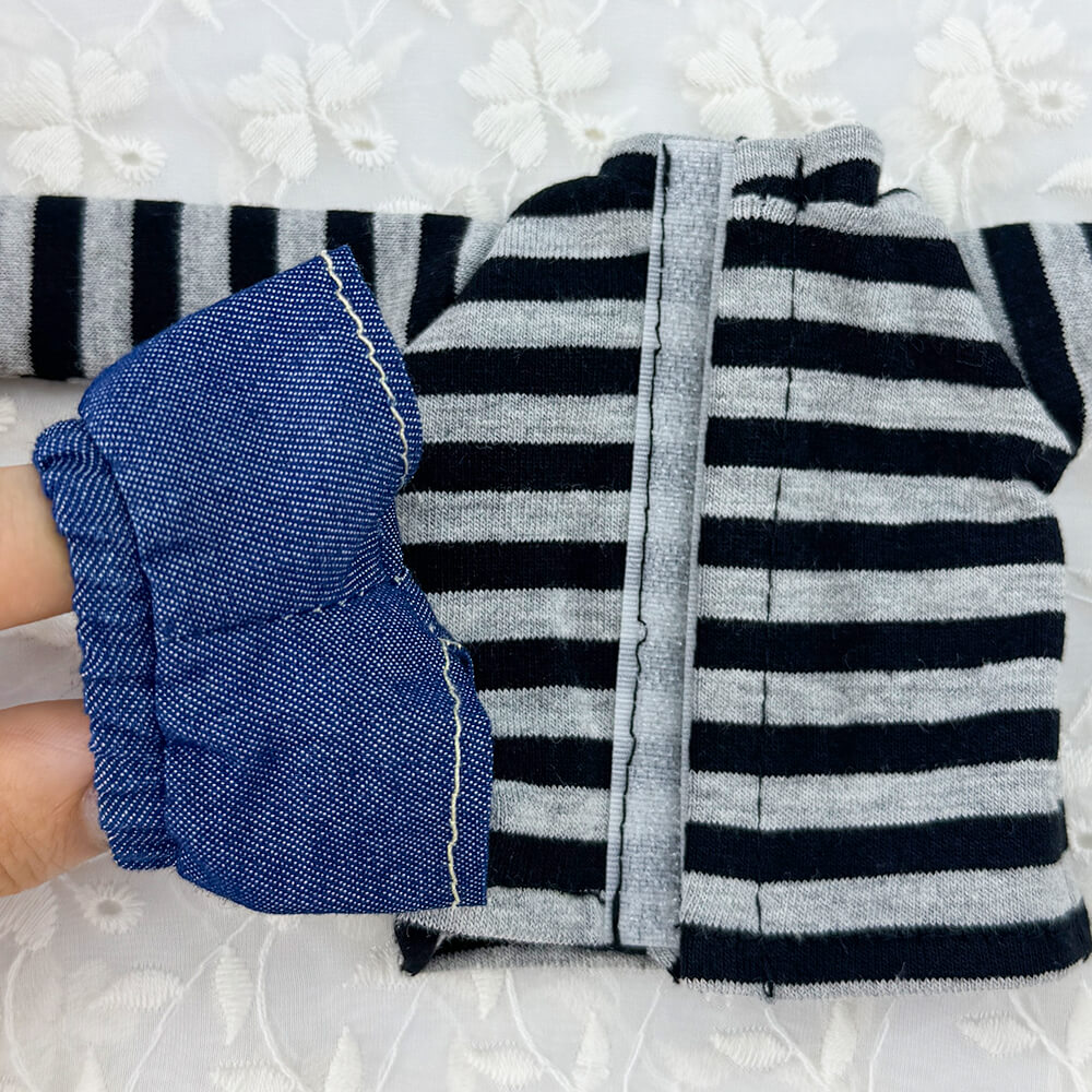 niannyyhouse OB22 OB24 Doll Striped T-Shirt & Denim Shorts Casual Outfit Set - Packaging & Scale Reference | niannyyhouse