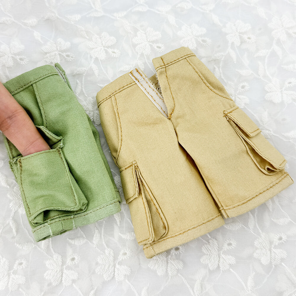 niannyyhouse 1/6 BJD Doll Cargo Shorts Casual Pocket Pants - Detail Showcase Angle 11 | niannyyhouse