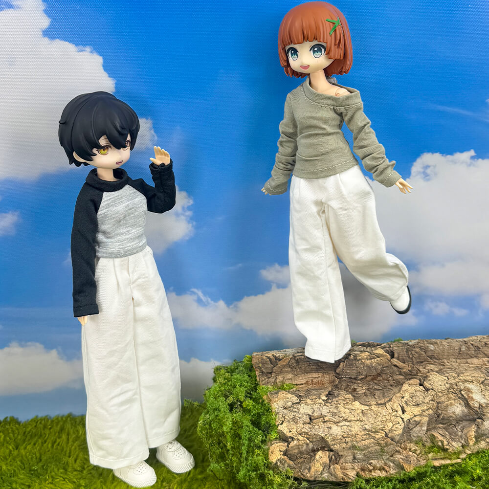 OB22 OB24 Doll Raglan T-Shirt & Curved-Leg Pants 2-Piece Set | niannyyhouse