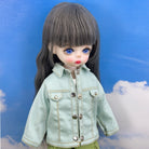niannyyhouse 1/6 BJD Doll Denim Jacket Casual Streetwear Coat - Detail Showcase Angle 5 | niannyyhouse