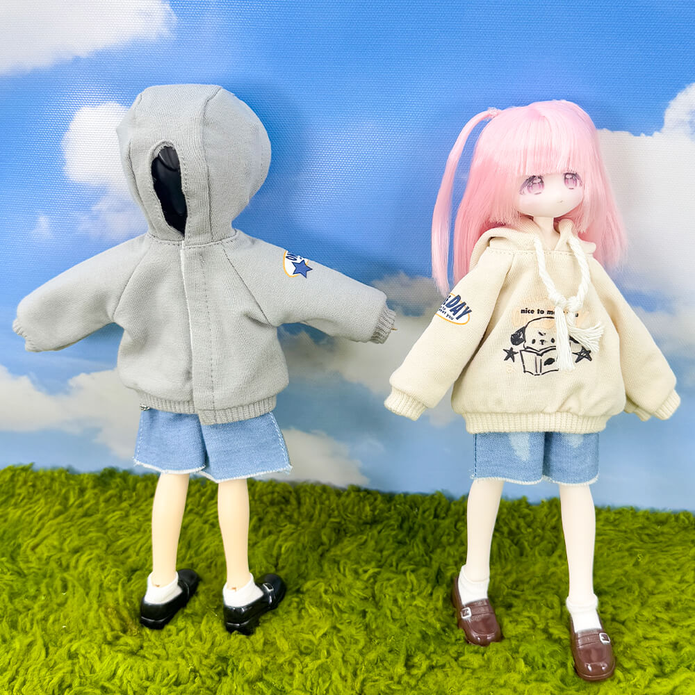 1/8 BJD Hoodie & Denim Shorts: 2-Piece Casual Outfit Set – niannyyhouse