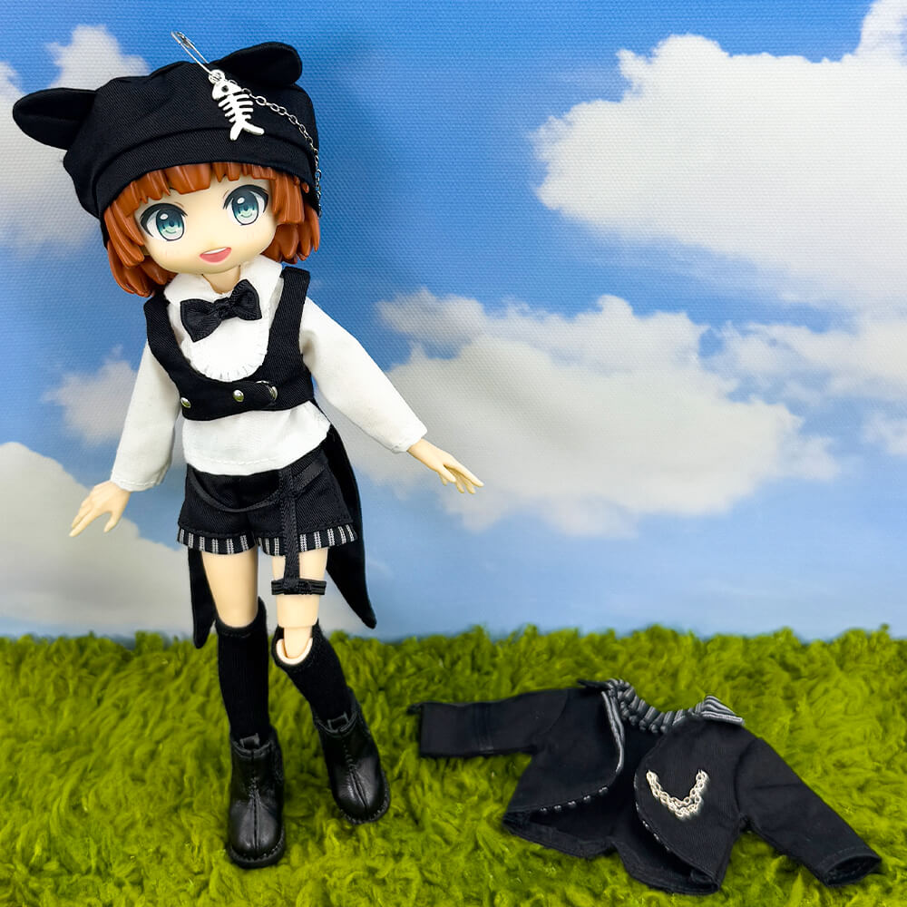 1/12 1/8 BJD Black Cat Clothes: 6-Piece Doll Outfit Set – niannyyhouse