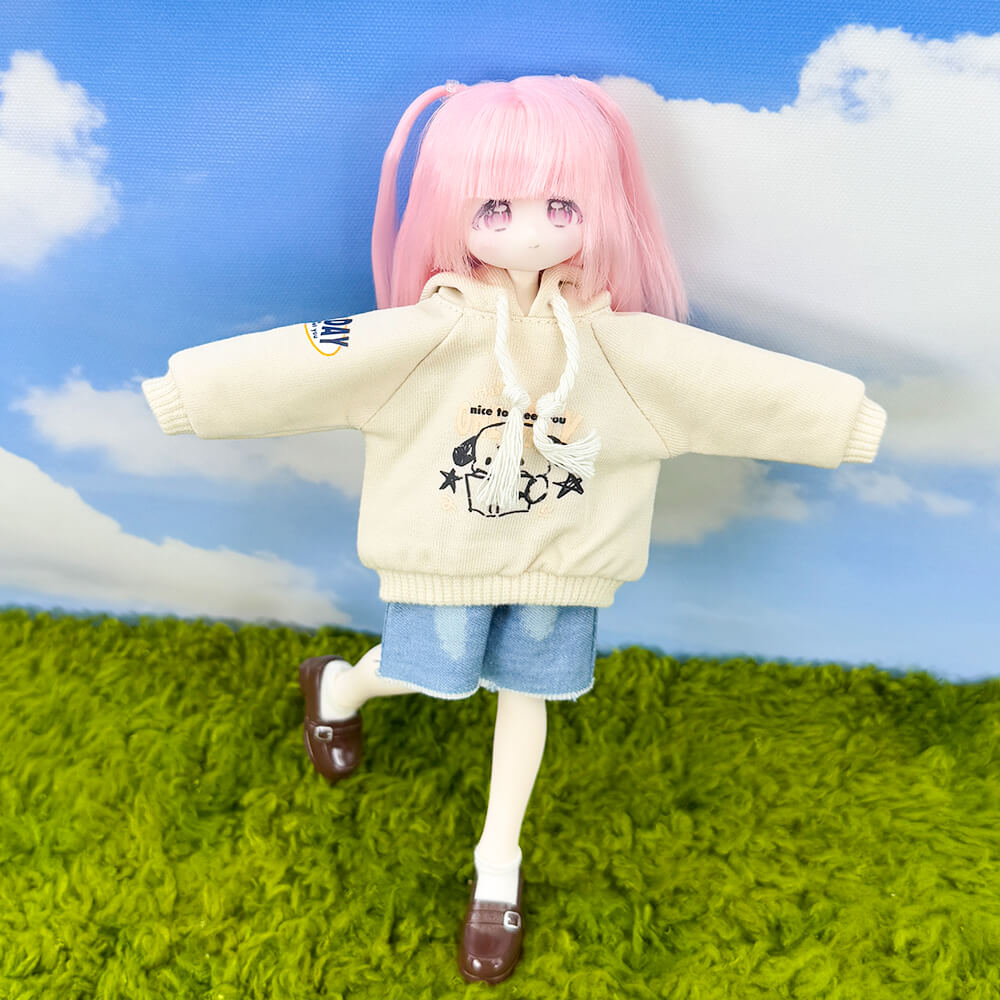 1/8 BJD Hoodie & Denim Shorts: 2-Piece Casual Outfit Set – niannyyhouse