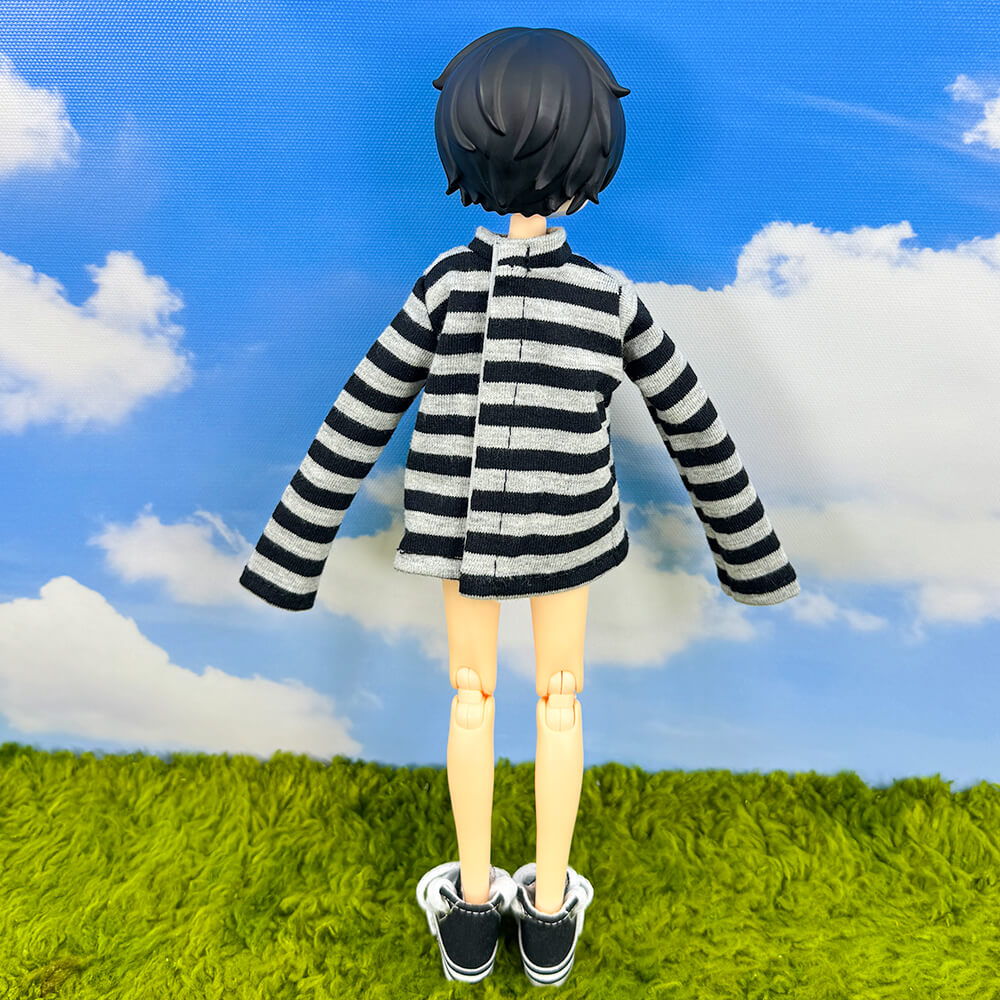 niannyyhouse OB22 OB24 Doll Striped T-Shirt & Denim Shorts Casual Outfit Set - Detail Showcase 5 | niannyyhouse