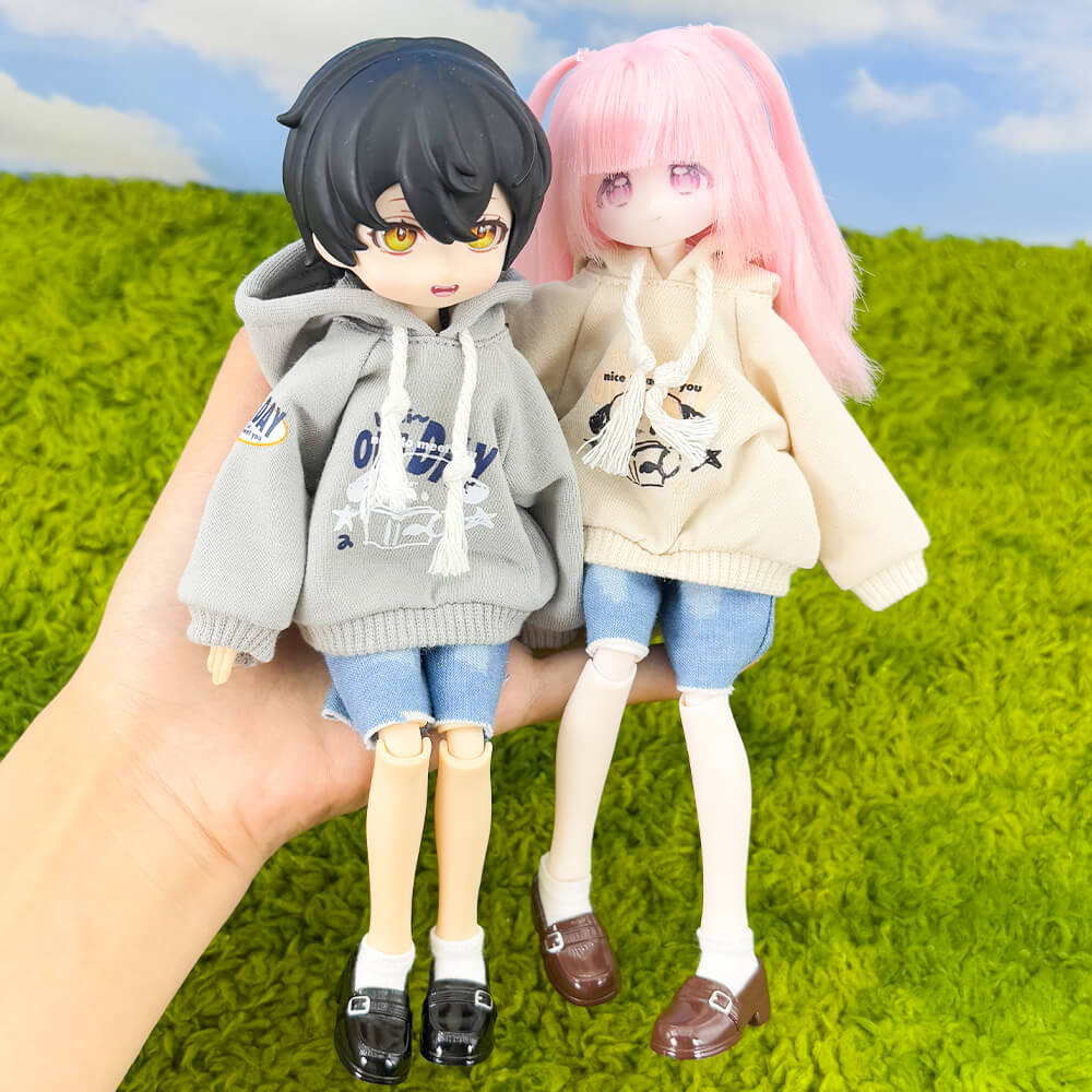 1/8 BJD Hoodie & Denim Shorts: 2-Piece Casual Outfit Set – niannyyhouse