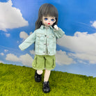 niannyyhouse 1/6 BJD Doll Denim Jacket Casual Streetwear Coat - Detail Showcase Angle 8 | niannyyhouse