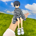 niannyyhouse OB22 OB24 Doll Striped T-Shirt & Denim Shorts Casual Outfit Set - Detail Showcase 6 | niannyyhouse