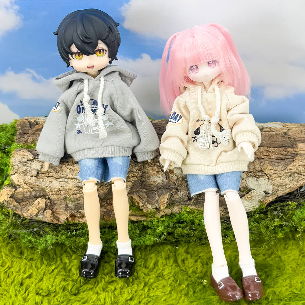 1/8 BJD Hoodie & Denim Shorts: 2-Piece Casual Outfit Set – niannyyhouse
