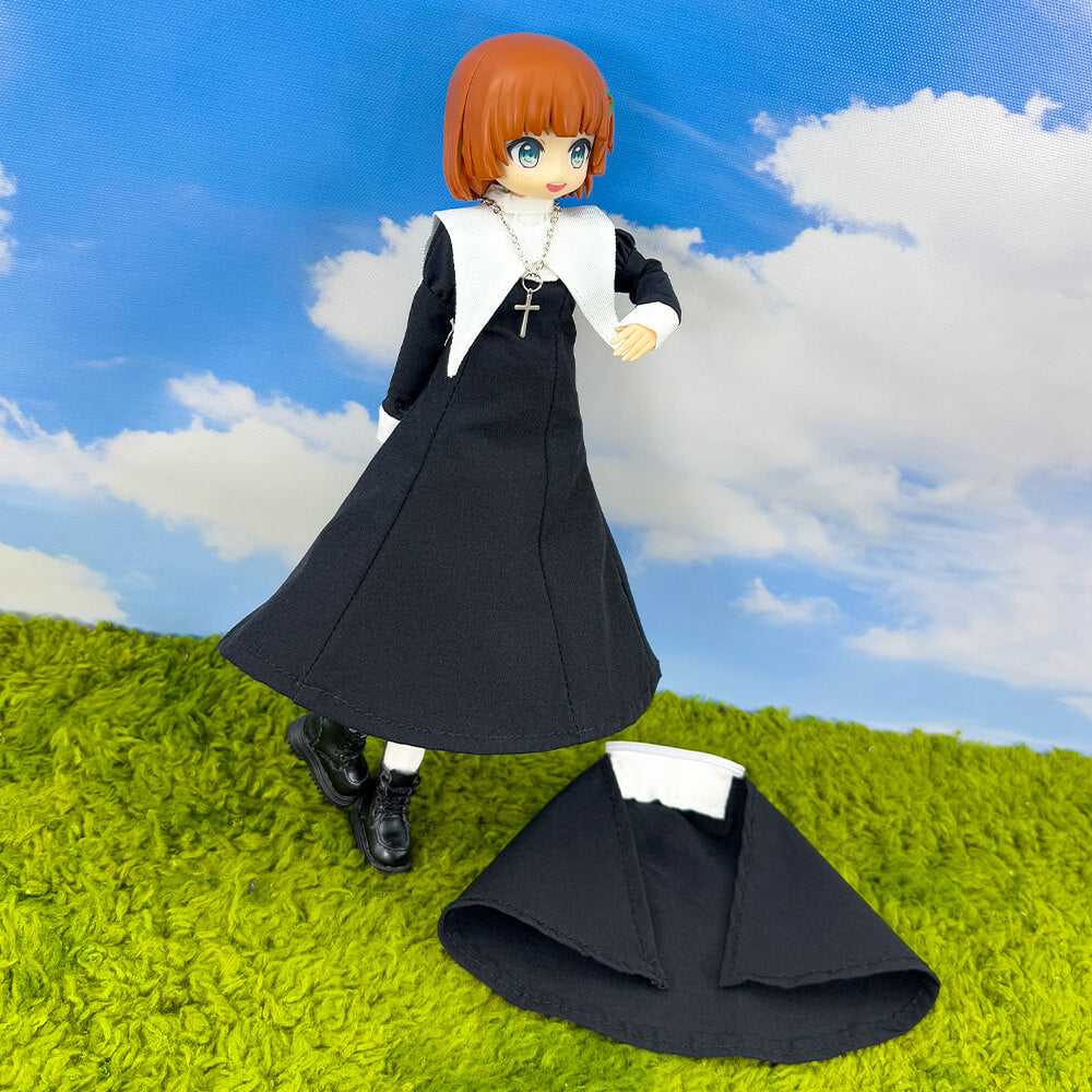 niannyyhouse Doll Clothes Nun Outfit for OB22 OB24 Action Figure Dress