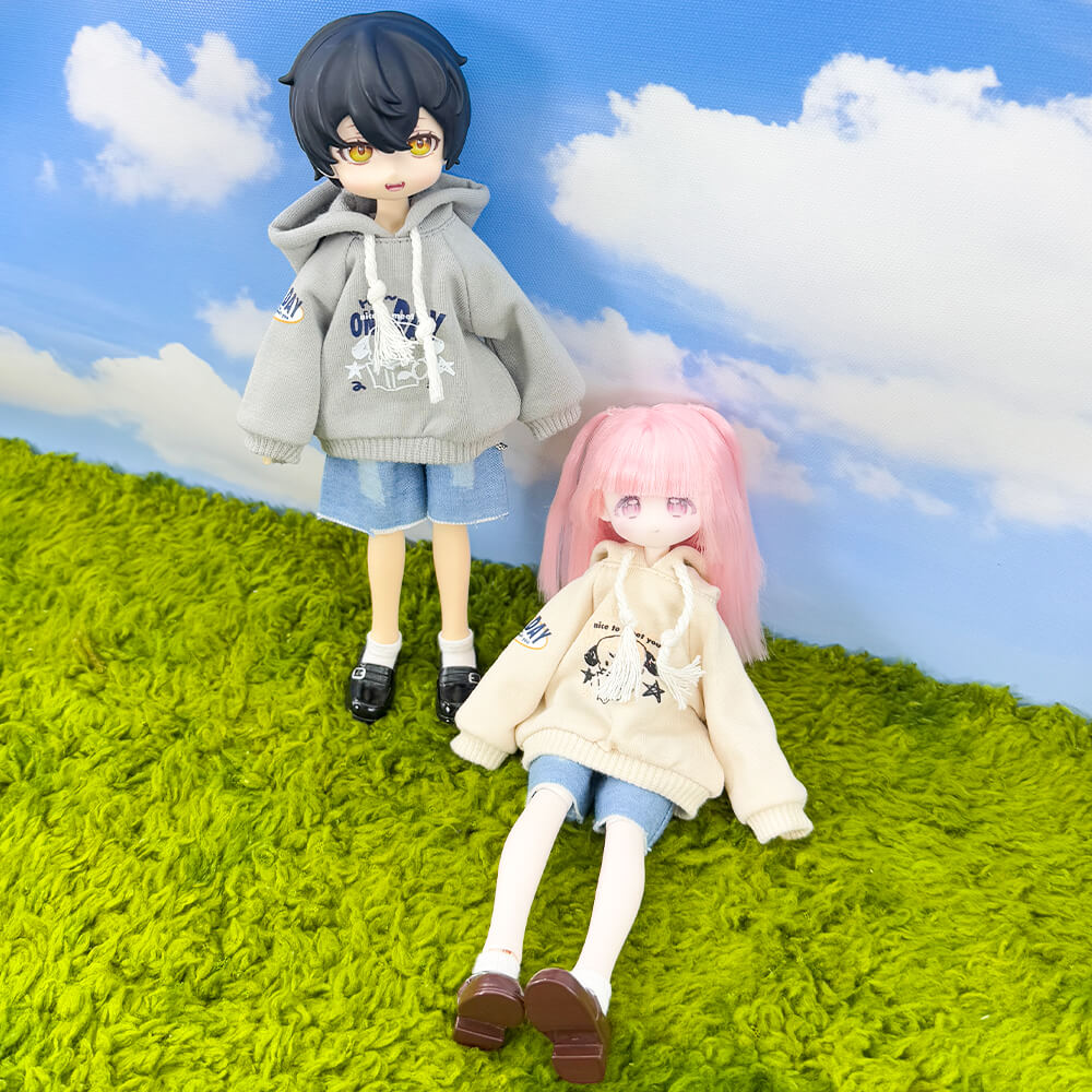1/8 BJD Hoodie & Denim Shorts: 2-Piece Casual Outfit Set – niannyyhouse