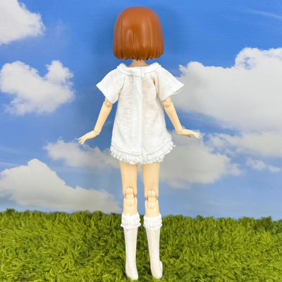 White T-Shirt Shorts & Socks Set for OB22 OB24 Doll – 3-Piece Casual | White+Black - view 2