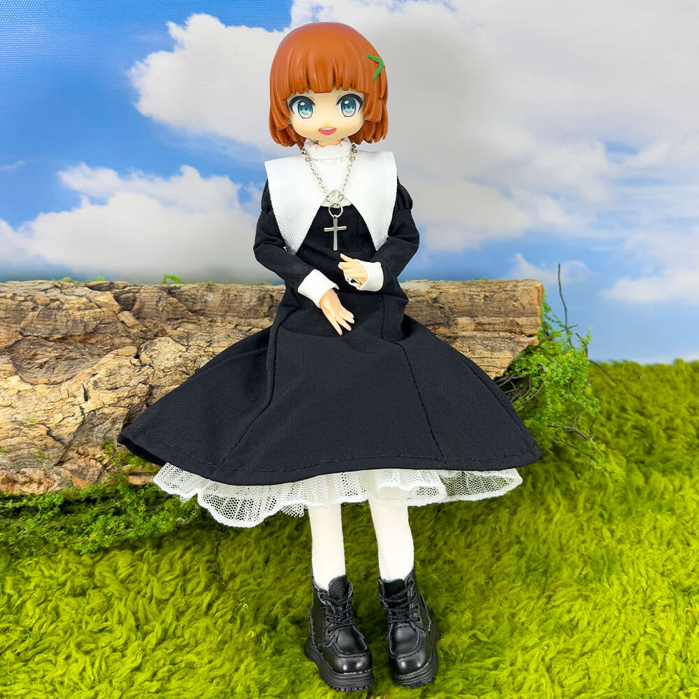 niannyyhouse Doll Clothes Nun Outfit for OB22 OB24 Action Figure Dress