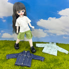 niannyyhouse 1/6 BJD Doll Denim Jacket Casual Streetwear Coat - Detail Showcase Angle 3 | niannyyhouse