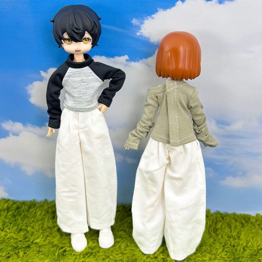 OB22 OB24 Doll Raglan T-Shirt & Curved-Leg Pants 2-Piece Set | niannyyhouse
