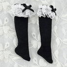 niannyyhouse OB22 OB24 Doll Lace Bow Socks 2-Pair Set (Black & White) - Detail Showcase 10 | niannyyhouse
