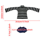 niannyyhouse OB22 OB24 Doll Striped T-Shirt & Denim Shorts Casual Outfit Set - Detail Showcase 3 | niannyyhouse