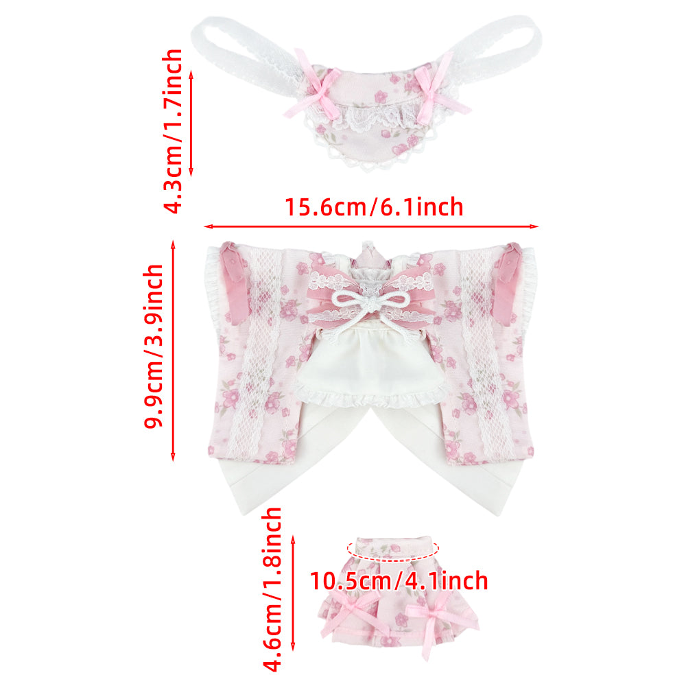 niannyyhouse OB22 OB24 Doll Pink Yukata Kimono Outfit 4-Piece Set - Detail Showcase 4 | niannyyhouse