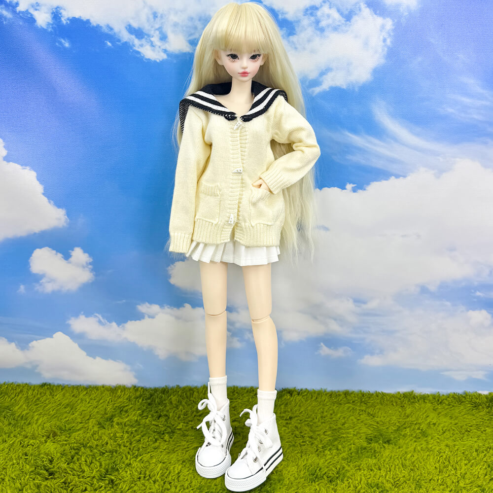 niannyyhouse 1/3 BJD Doll Canvas Sneakers High-Top Shoes (7.4cm Sole) - Detail Showcase 10 | niannyyhouse