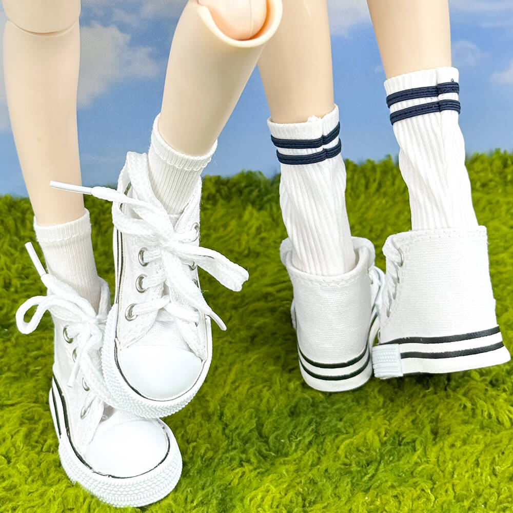 niannyyhouse 1/3 BJD Doll Canvas Sneakers High-Top Shoes (7.4cm Sole) - Detail Showcase 8 | niannyyhouse